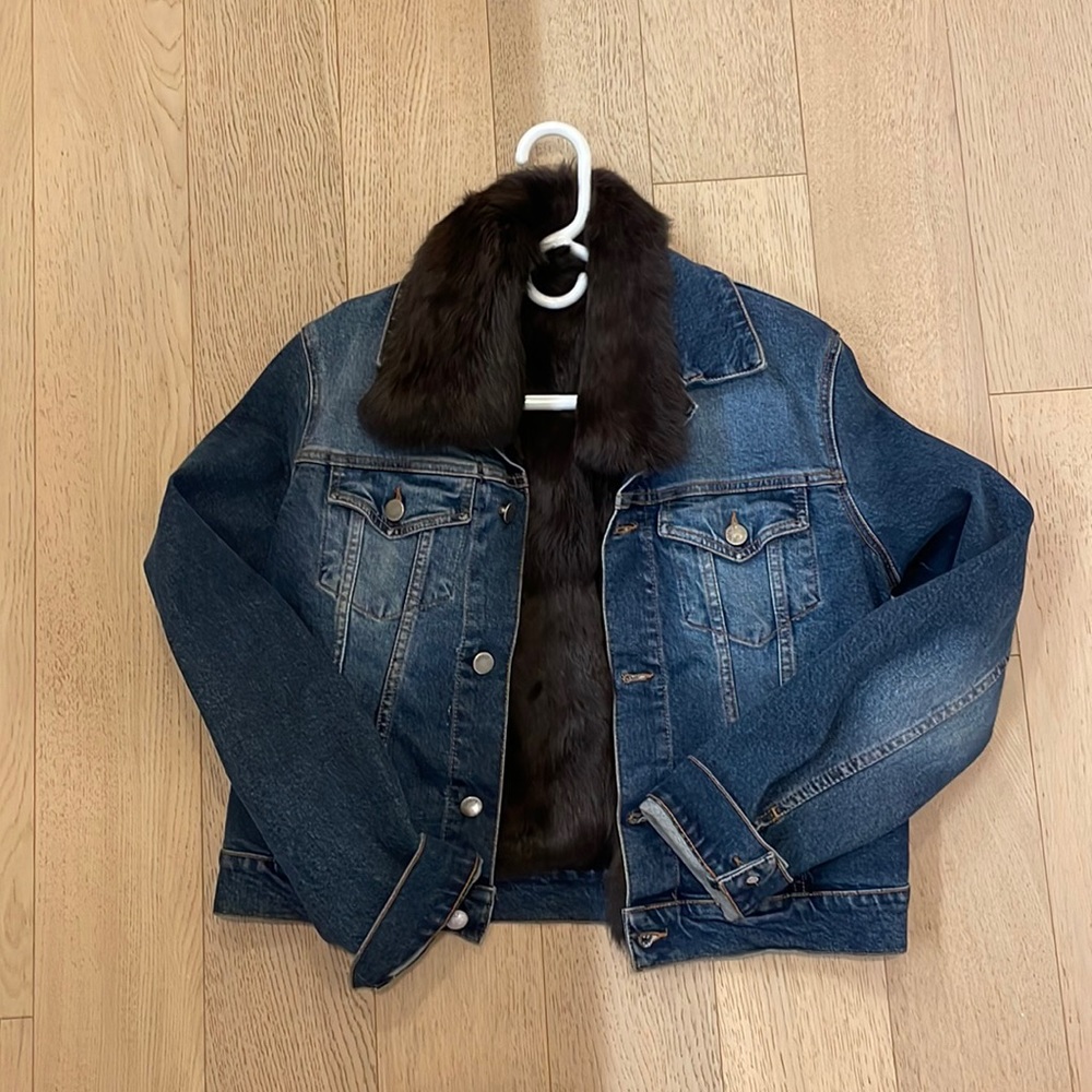 THEORY Jean Jacket with Fur